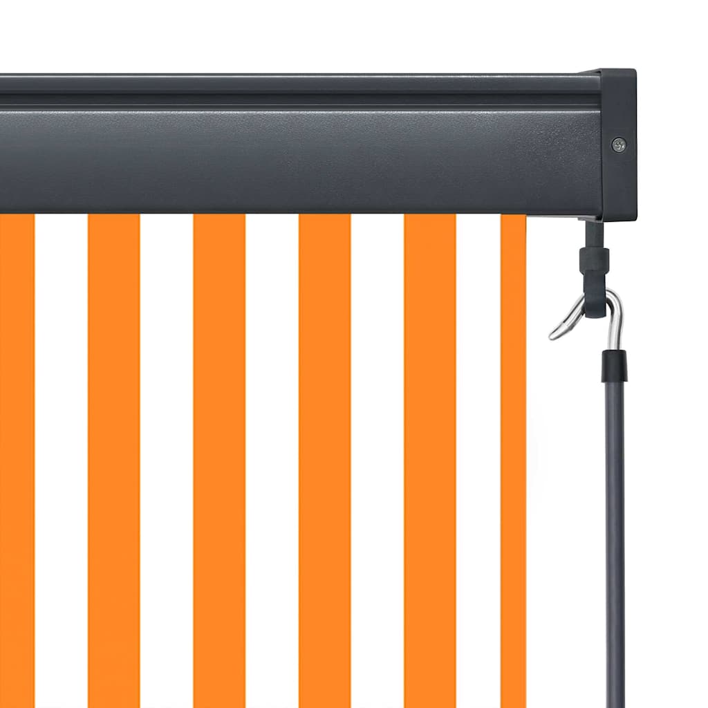 Rolgordijn Wit en Oranje 180 x 250 cm Stof en Aluminium is nu te koop bij PeponiXL, paradijselijk wonen!