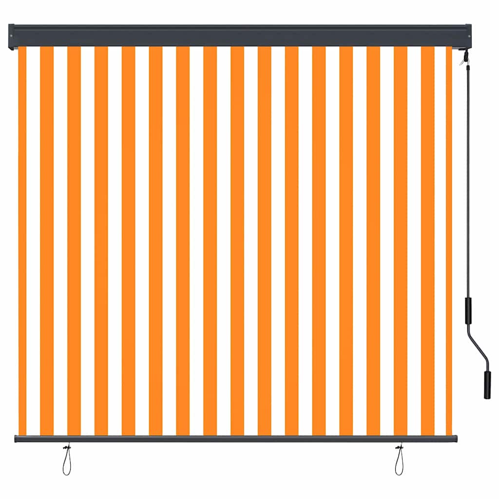 Rolgordijn Wit en Oranje 180 x 250 cm Stof en Aluminium is nu te koop bij PeponiXL, paradijselijk wonen!