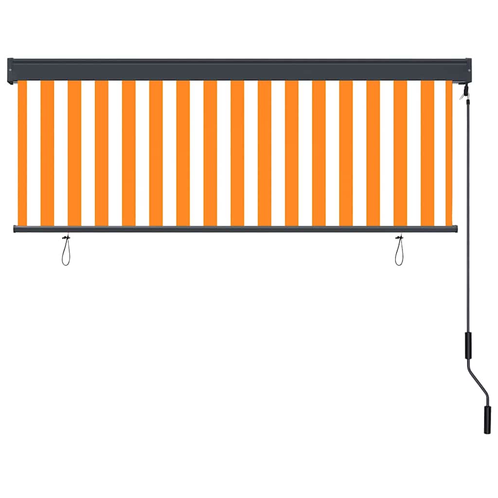 Rolgordijn Wit en Oranje 180 x 250 cm Stof en Aluminium is nu te koop bij PeponiXL, paradijselijk wonen!