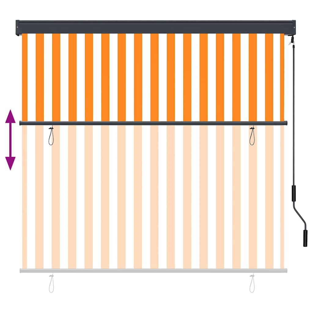 Rolgordijn Wit en Oranje 180 x 250 cm Stof en Aluminium is nu te koop bij PeponiXL, paradijselijk wonen!