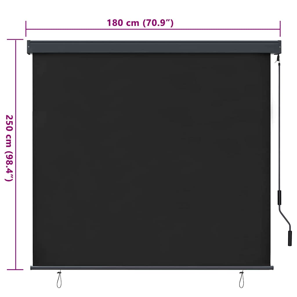 Rolgordijn Gestreept Antraciet 180 x 250 cm Stof en Aluminium is nu te koop bij PeponiXL, paradijselijk wonen!