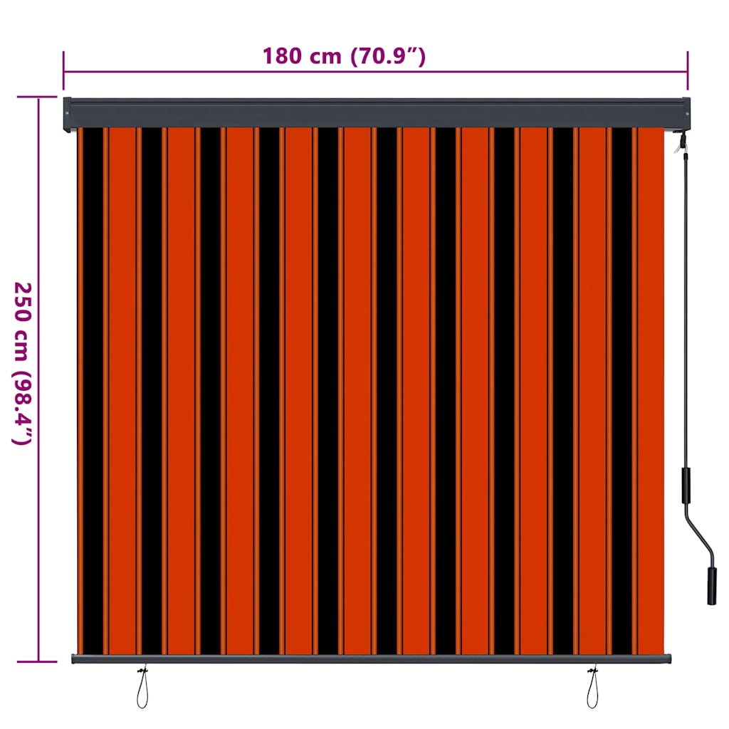 Rolgordijn Oranje en Bruin 180 x 250 cm Stof en Aluminium is nu te koop bij PeponiXL, paradijselijk wonen!