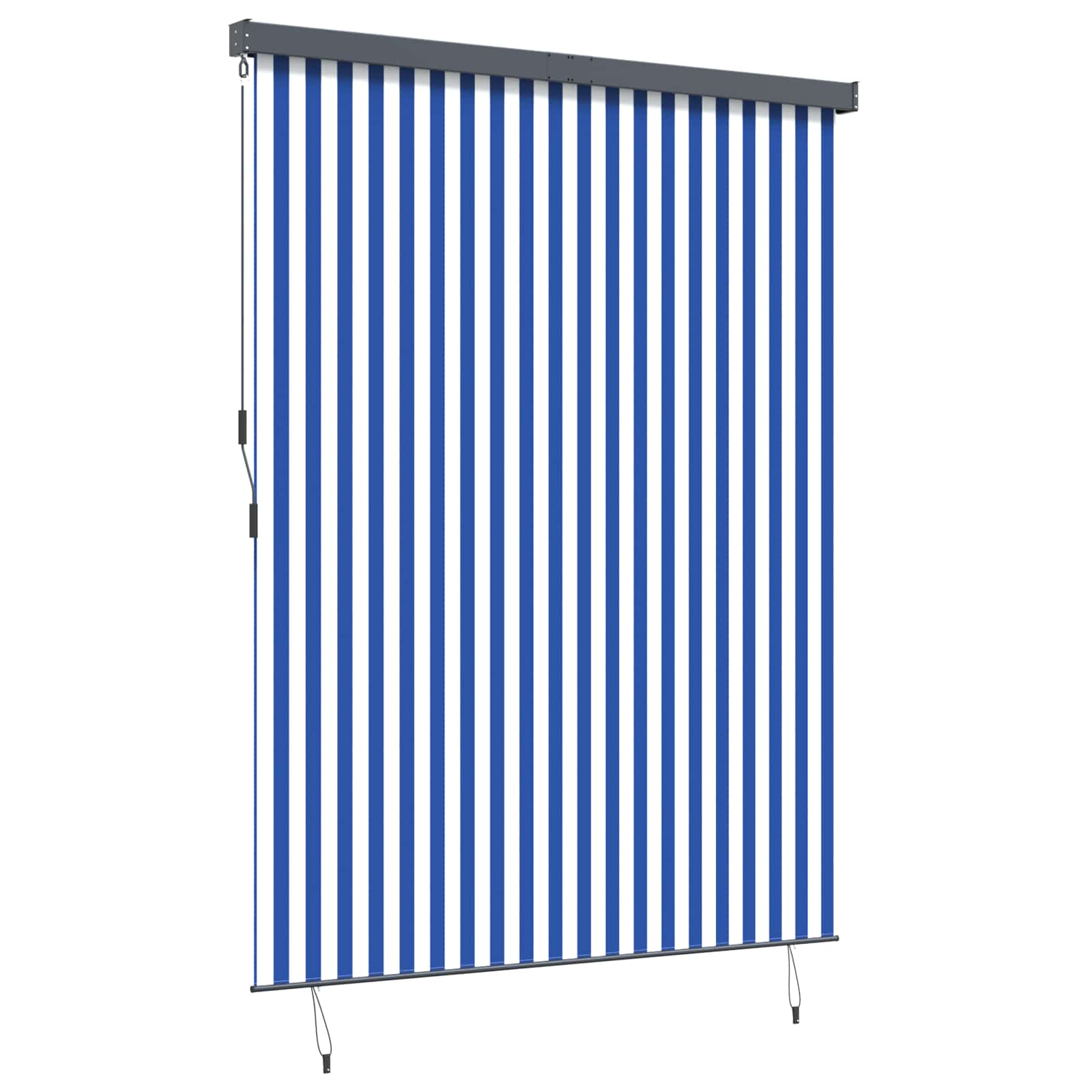 Rolgordijn Blauw en Wit 200 x 250 cm Stof en Aluminium is nu te koop bij PeponiXL, paradijselijk wonen!