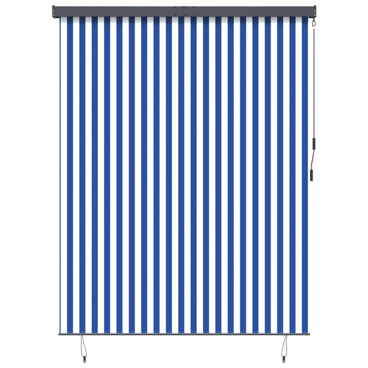 Rolgordijn Blauw en Wit 200 x 250 cm Stof en Aluminium is nu te koop bij PeponiXL, paradijselijk wonen!