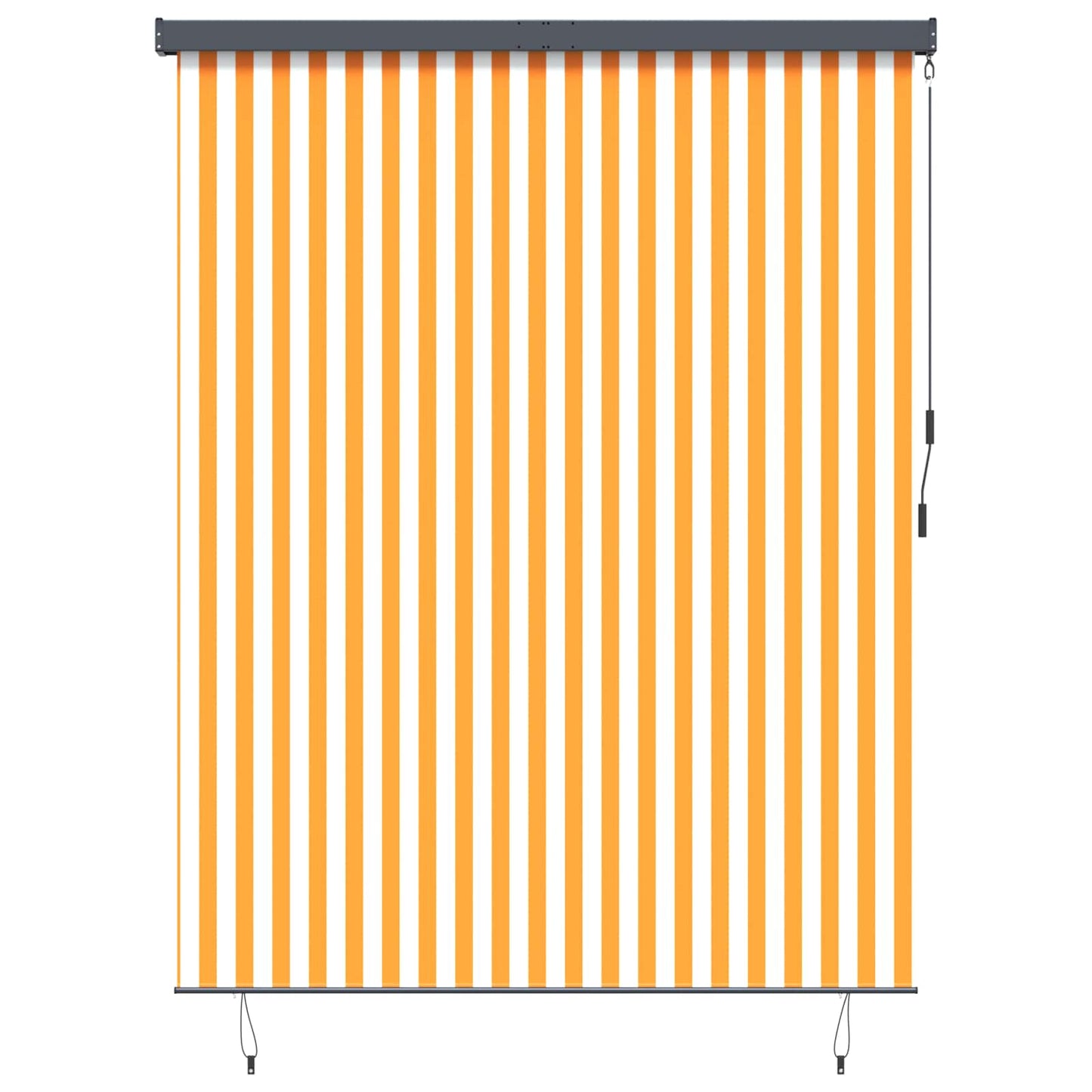 Rolgordijn Wit en Oranje 200 x 250 cm Stof en Aluminium is nu te koop bij PeponiXL, paradijselijk wonen!