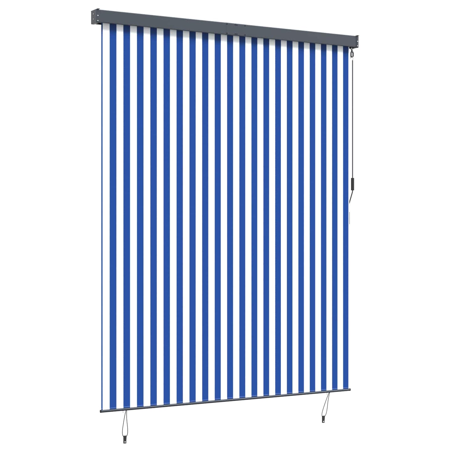 Rolgordijn Blauw en Wit 200 x 250 cm Stof en Aluminium is nu te koop bij PeponiXL, paradijselijk wonen!