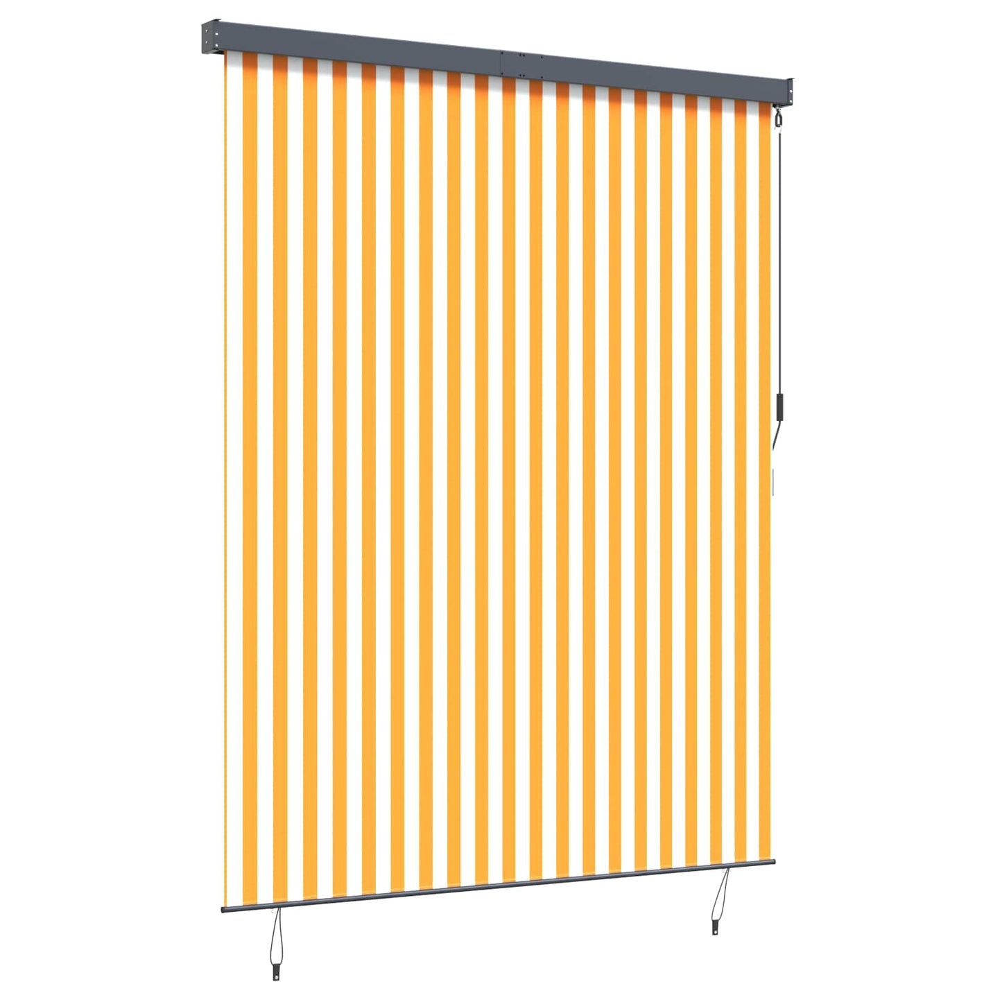 Rolgordijn Wit en Oranje 200 x 250 cm Stof en Aluminium is nu te koop bij PeponiXL, paradijselijk wonen!