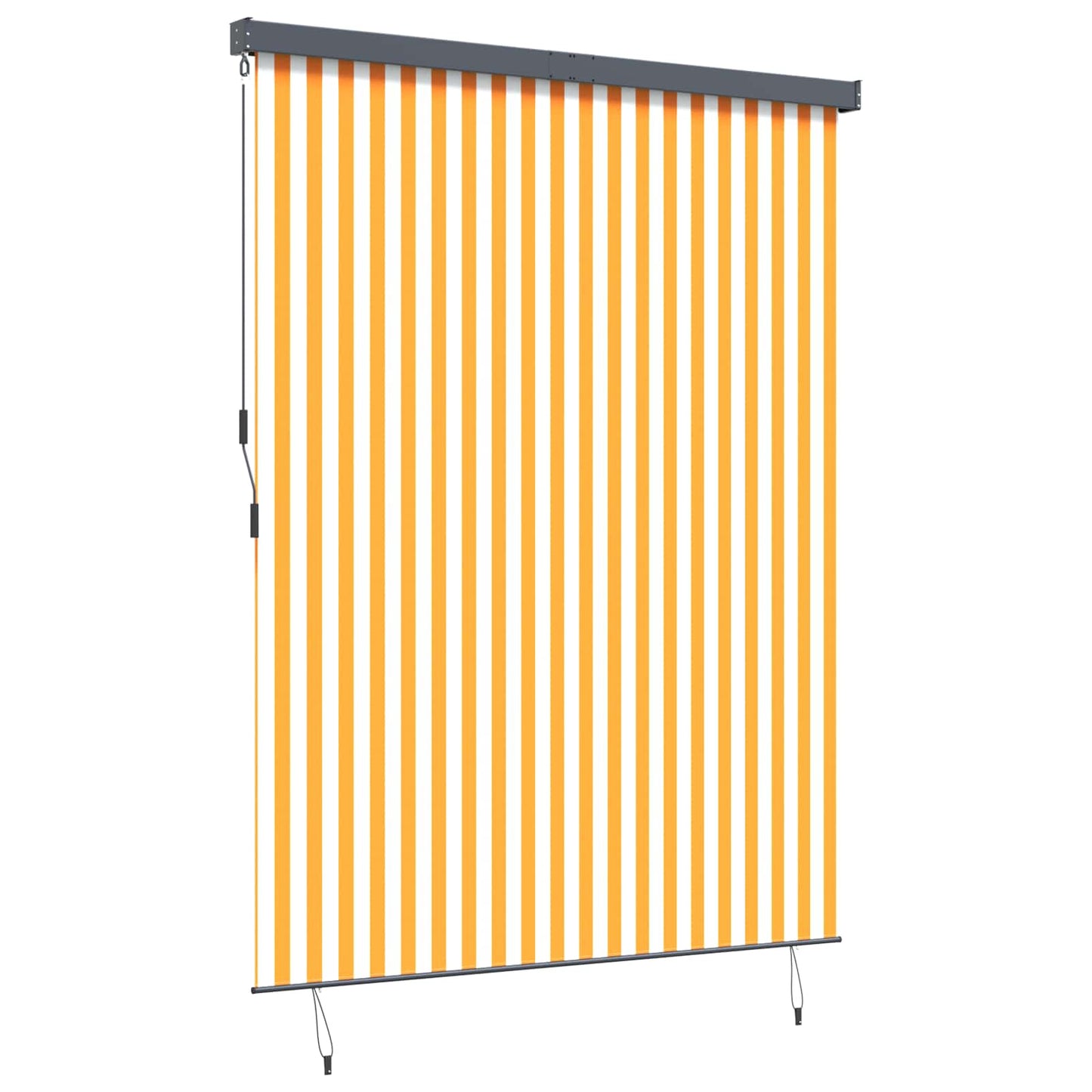 Rolgordijn Wit en Oranje 200 x 250 cm Stof en Aluminium is nu te koop bij PeponiXL, paradijselijk wonen!