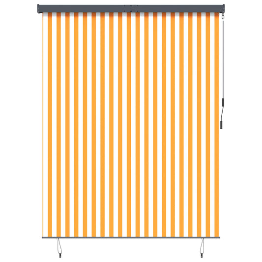 Rolgordijn Wit en Oranje 200 x 250 cm Stof en Aluminium is nu te koop bij PeponiXL, paradijselijk wonen!