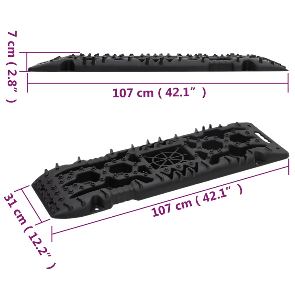 Gripplaten 2 st 107x31x7 cm nylon zwart is nu te koop bij PeponiXL, paradijselijk wonen!