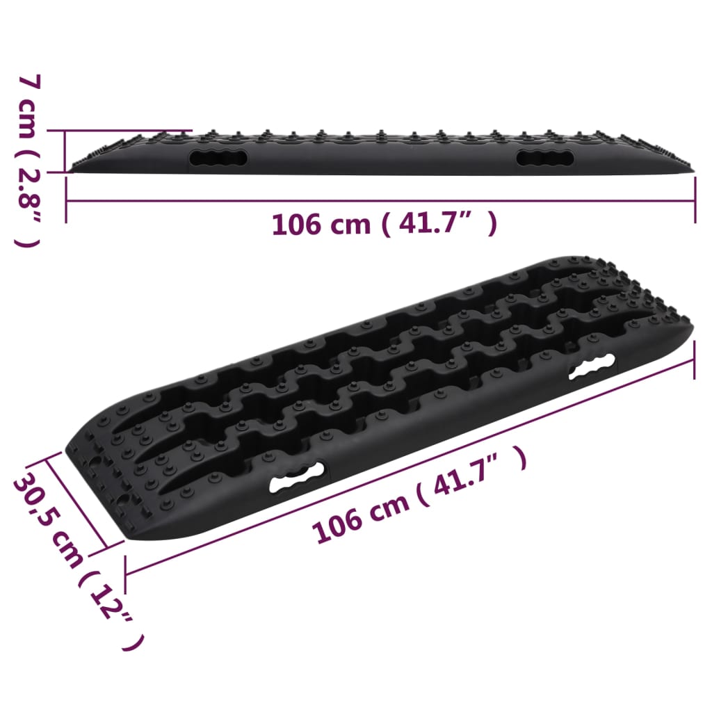 Gripplaten 2 st 106x30,5x7 cm nylon zwart is nu te koop bij PeponiXL, paradijselijk wonen!