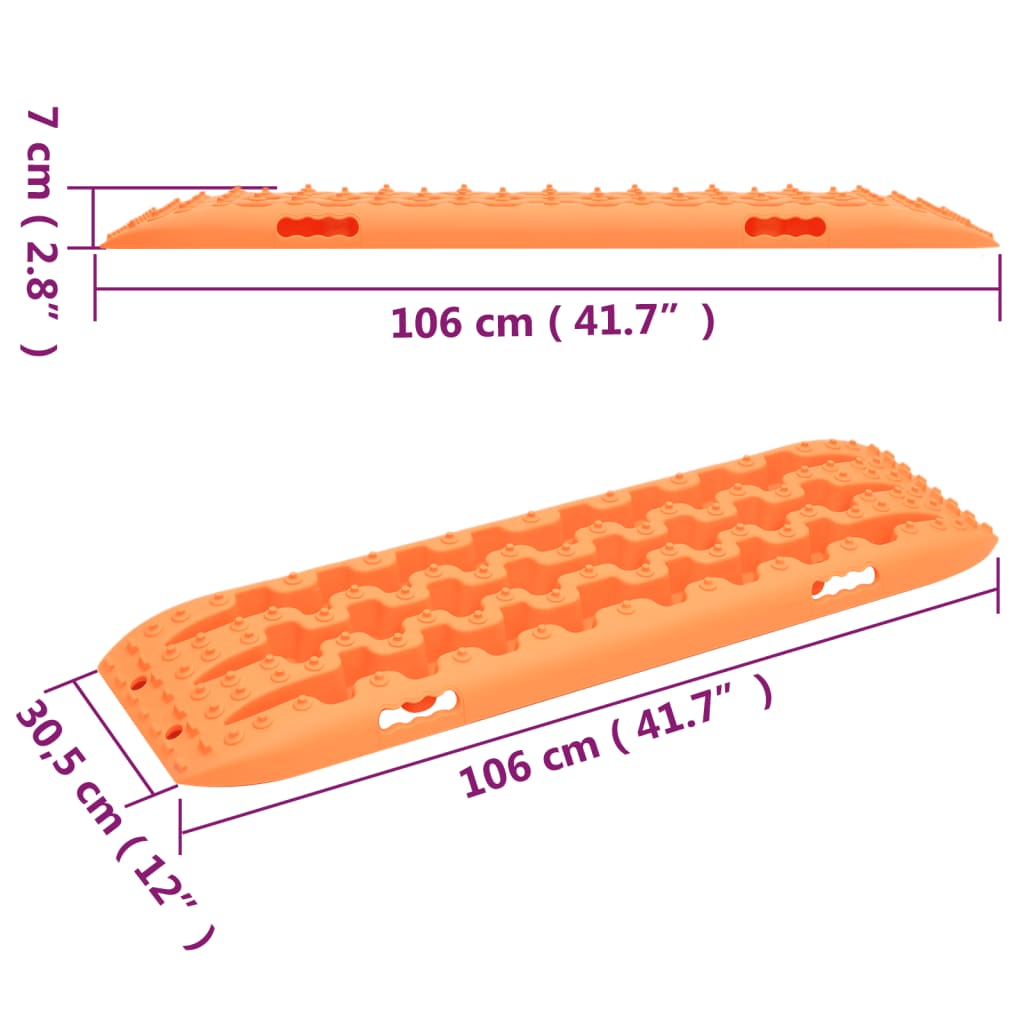 Gripplaten 2 st 106x30,5x7 cm nylon oranje is nu te koop bij PeponiXL, paradijselijk wonen!