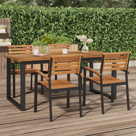 Tuintafel met U-vormige poten 180x90x75 cm massief acaciahout is nu te koop bij PeponiXL, paradijselijk wonen!
