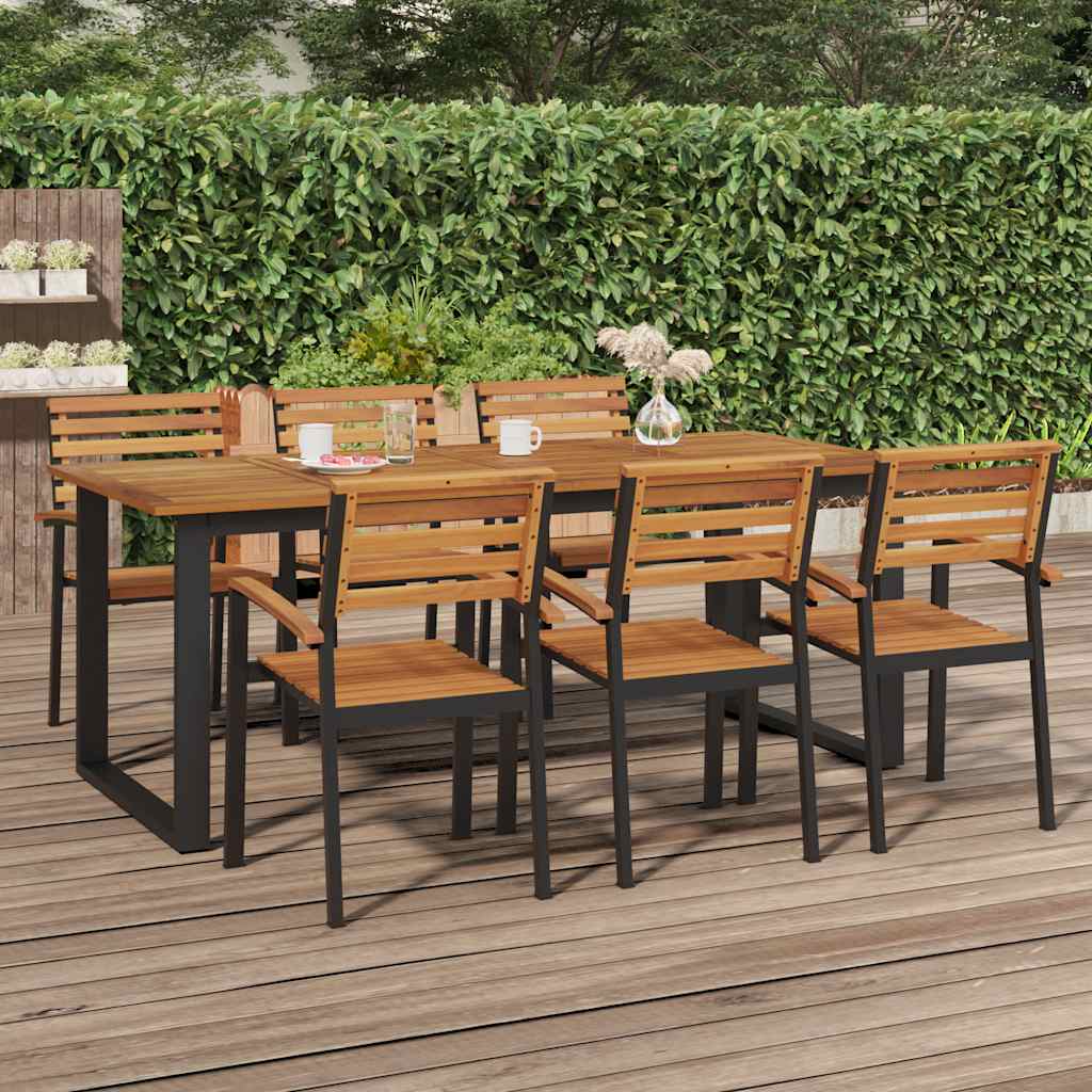 Tuintafel met U-vormige poten 200x90x75 cm massief acaciahout is nu te koop bij PeponiXL, paradijselijk wonen!