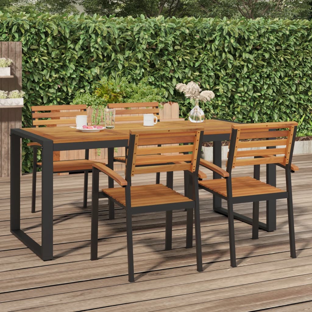 Tuintafel met U-vormige poten 180x90x75 cm massief acaciahout is nu te koop bij PeponiXL, paradijselijk wonen!