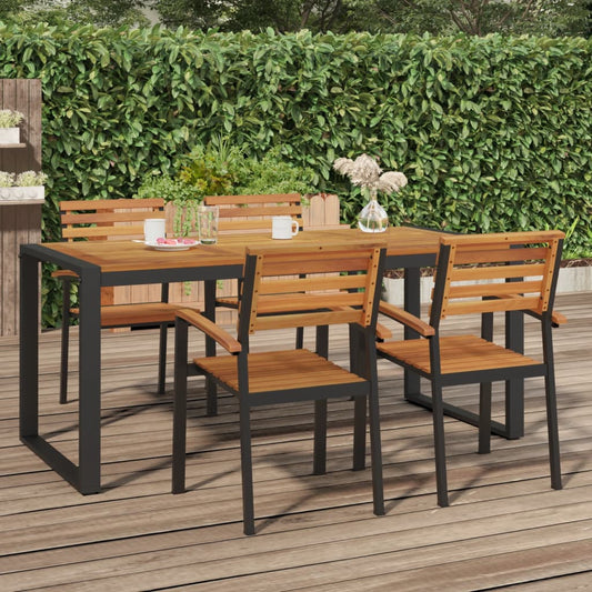 Tuintafel met U-vormige poten 180x90x75 cm massief acaciahout is nu te koop bij PeponiXL, paradijselijk wonen!