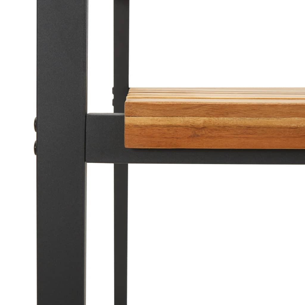 Tuinstoelen 2 st stapelbaar massief acaciahout en metaal is nu te koop bij PeponiXL, paradijselijk wonen!