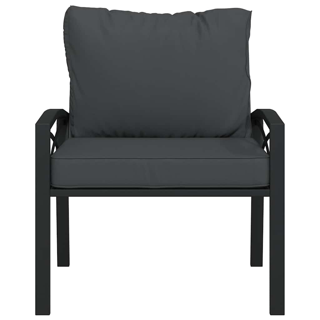Tuinstoel met grijze kussens 68x76x79 cm staal is nu te koop bij PeponiXL, paradijselijk wonen!
