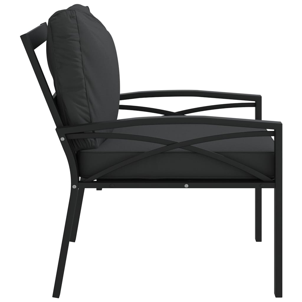 Tuinstoel met grijze kussens 68x76x79 cm staal is nu te koop bij PeponiXL, paradijselijk wonen!