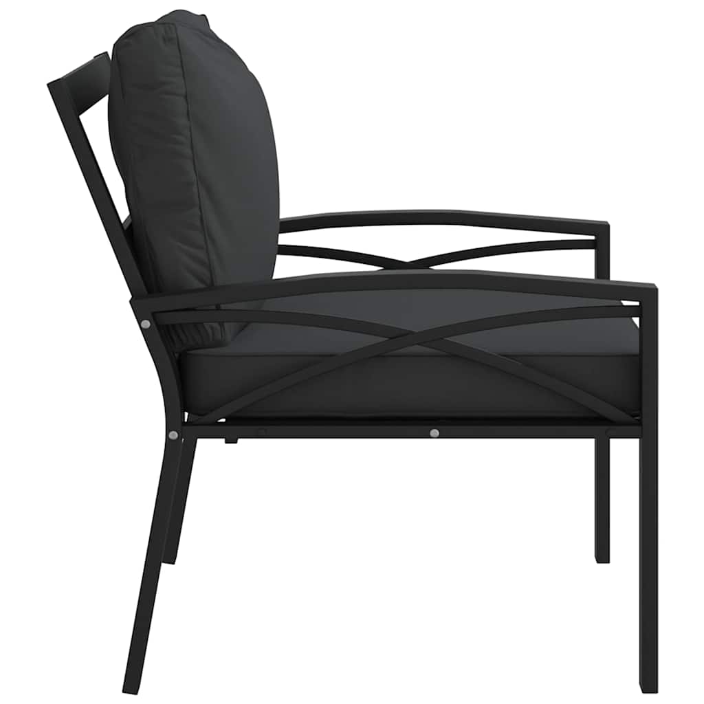 Tuinstoel met grijze kussens 68x76x79 cm staal is nu te koop bij PeponiXL, paradijselijk wonen!