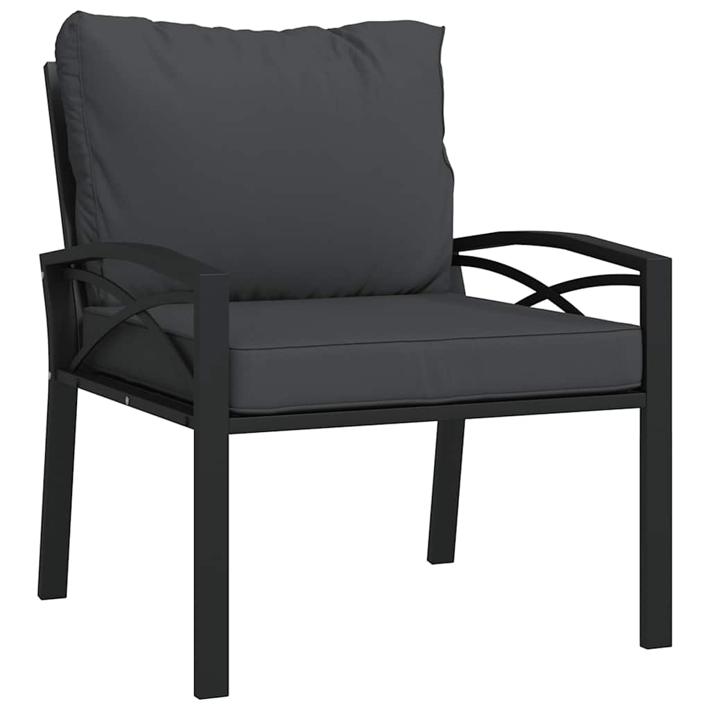Tuinstoelen met grijze kussens 2 st 68x76x79 cm staal is nu te koop bij PeponiXL, paradijselijk wonen!