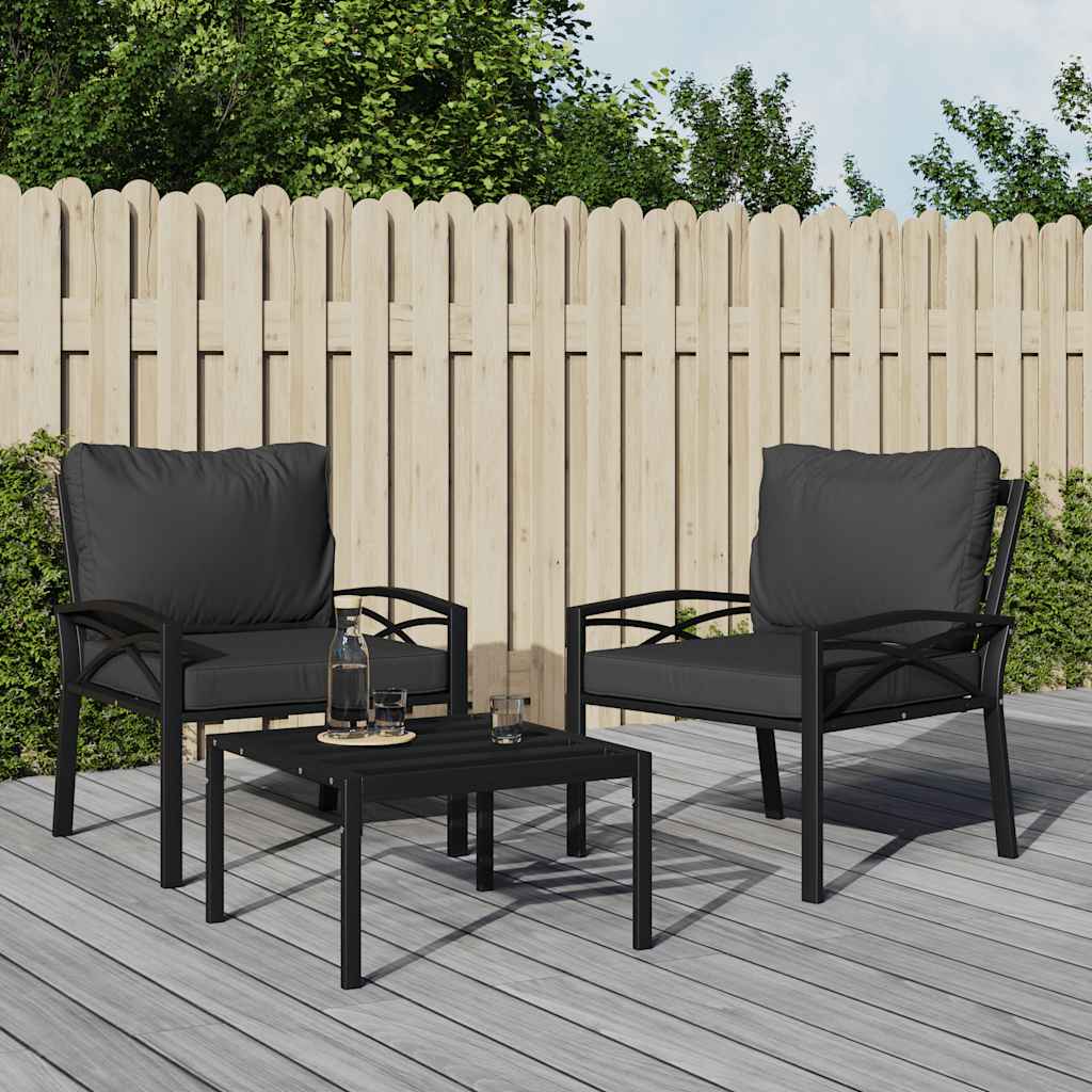 Tuinstoelen met grijze kussens 2 st 68x76x79 cm staal is nu te koop bij PeponiXL, paradijselijk wonen!