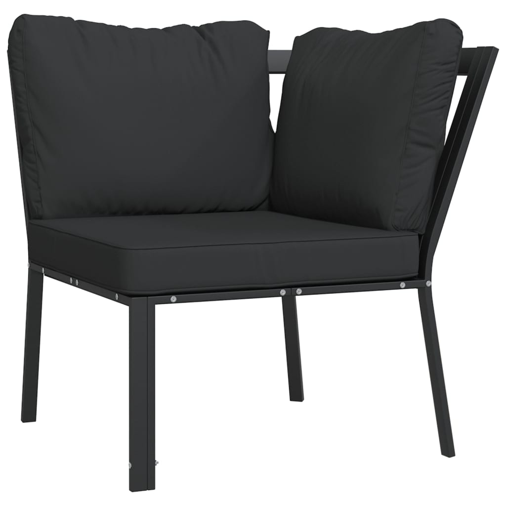 Tuinstoel met grijze kussens 76x76x79 cm staal is nu te koop bij PeponiXL, paradijselijk wonen!