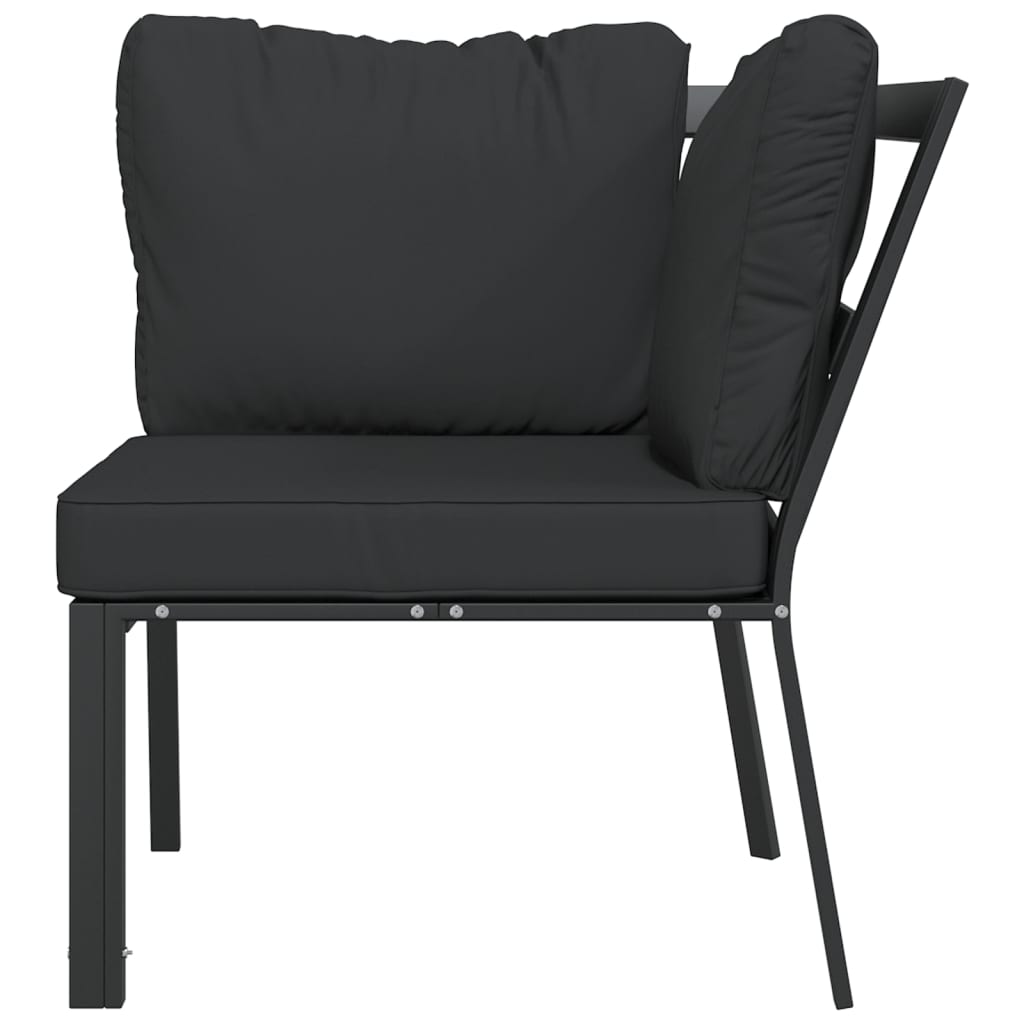 Tuinstoel met grijze kussens 76x76x79 cm staal is nu te koop bij PeponiXL, paradijselijk wonen!