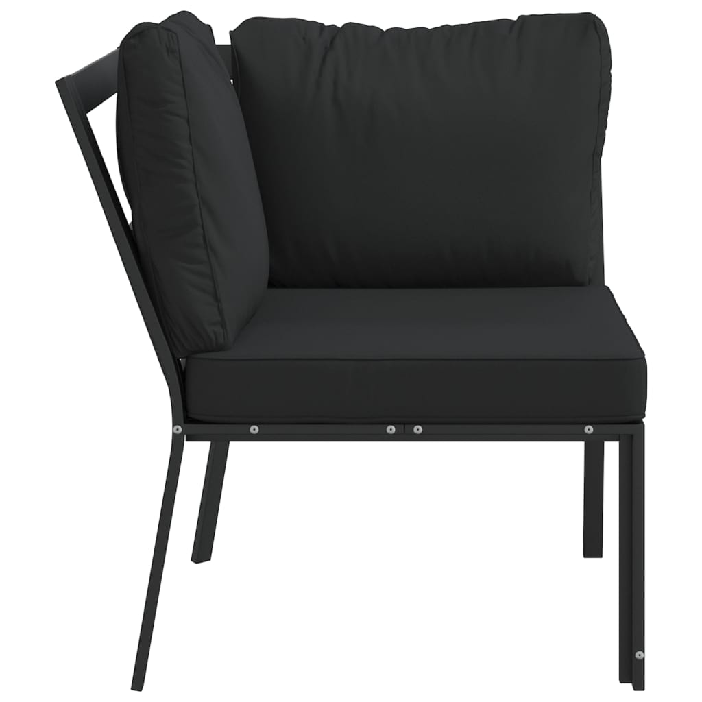 Tuinstoel met grijze kussens 76x76x79 cm staal is nu te koop bij PeponiXL, paradijselijk wonen!