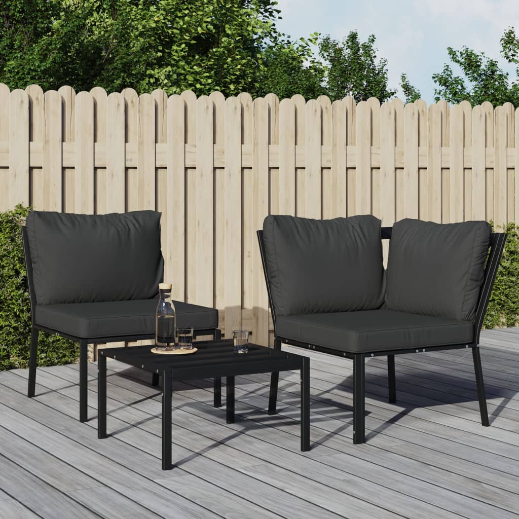 Tuinstoel met grijze kussens 76x76x79 cm staal is nu te koop bij PeponiXL, paradijselijk wonen!