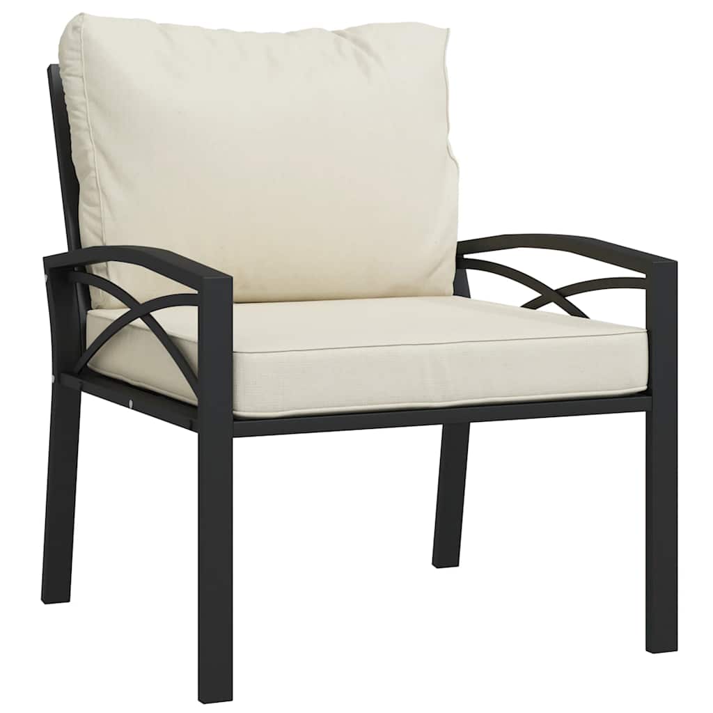 Tuinstoel met zandkleurige kussens 68x76x79 cm staal is nu te koop bij PeponiXL, paradijselijk wonen!