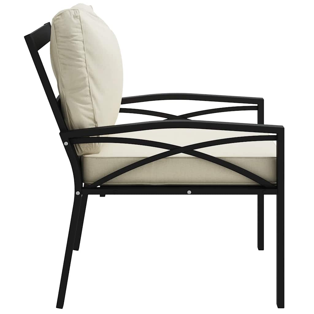 Tuinstoel met zandkleurige kussens 68x76x79 cm staal is nu te koop bij PeponiXL, paradijselijk wonen!