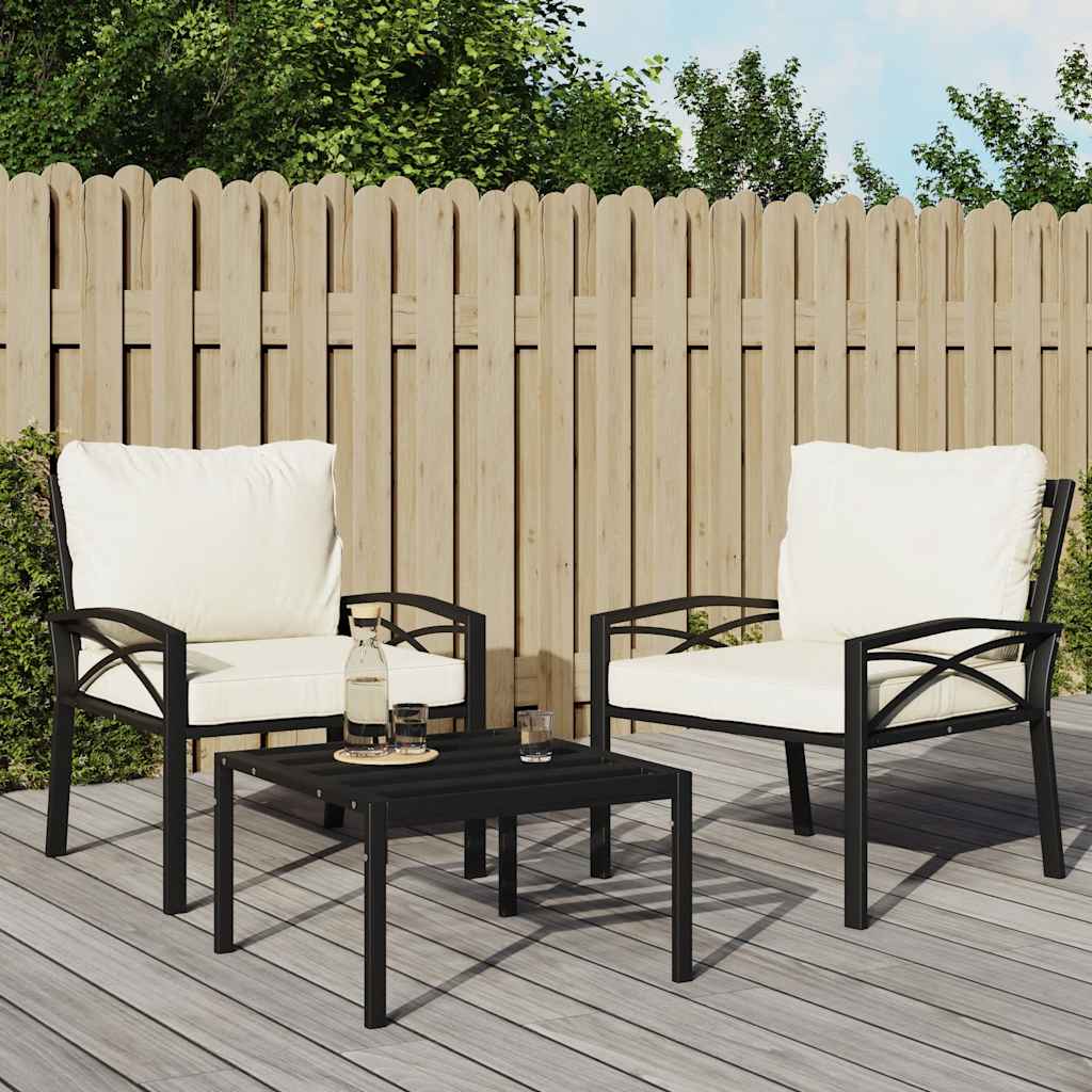Tuinstoel met zandkleurige kussens 68x76x79 cm staal is nu te koop bij PeponiXL, paradijselijk wonen!