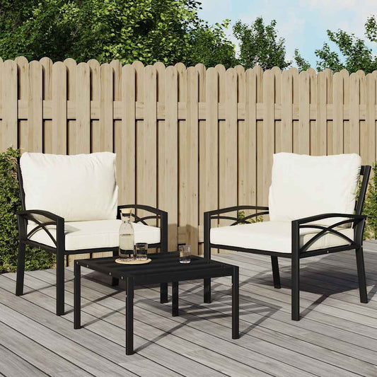 Tuinstoel met zandkleurige kussens 68x76x79 cm staal is nu te koop bij PeponiXL, paradijselijk wonen!