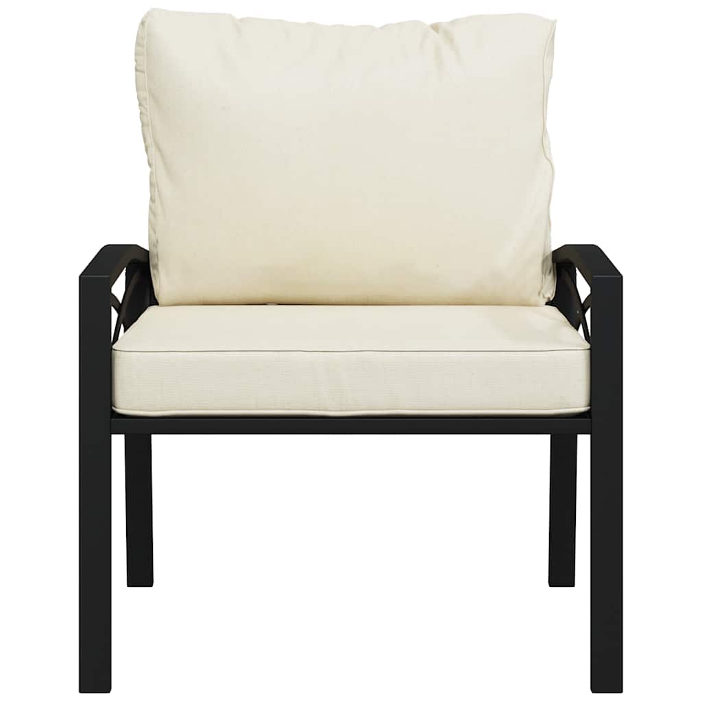 Tuinstoelen met zandkleurige kussens 2 st 68x76x79 cm staal is nu te koop bij PeponiXL, paradijselijk wonen!
