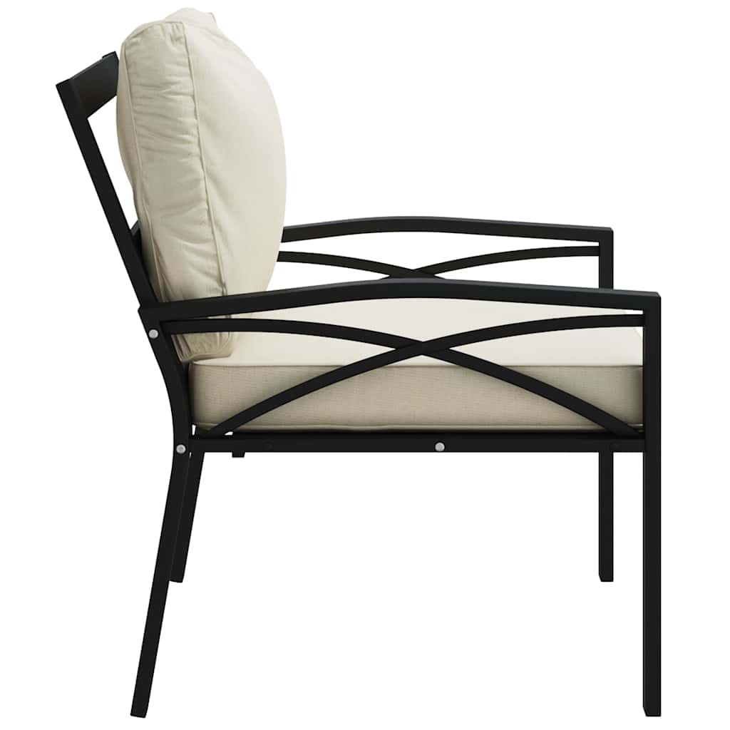 Tuinstoelen met zandkleurige kussens 2 st 68x76x79 cm staal is nu te koop bij PeponiXL, paradijselijk wonen!