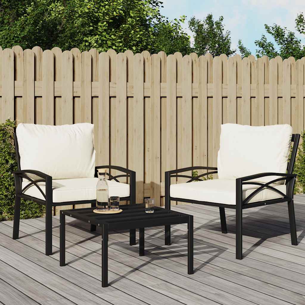Tuinstoelen met zandkleurige kussens 2 st 68x76x79 cm staal is nu te koop bij PeponiXL, paradijselijk wonen!