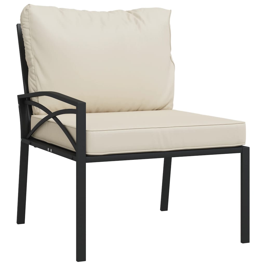 Tuinstoelen met zandkleurige kussens 2 st 62x75x79 cm staal is nu te koop bij PeponiXL, paradijselijk wonen!
