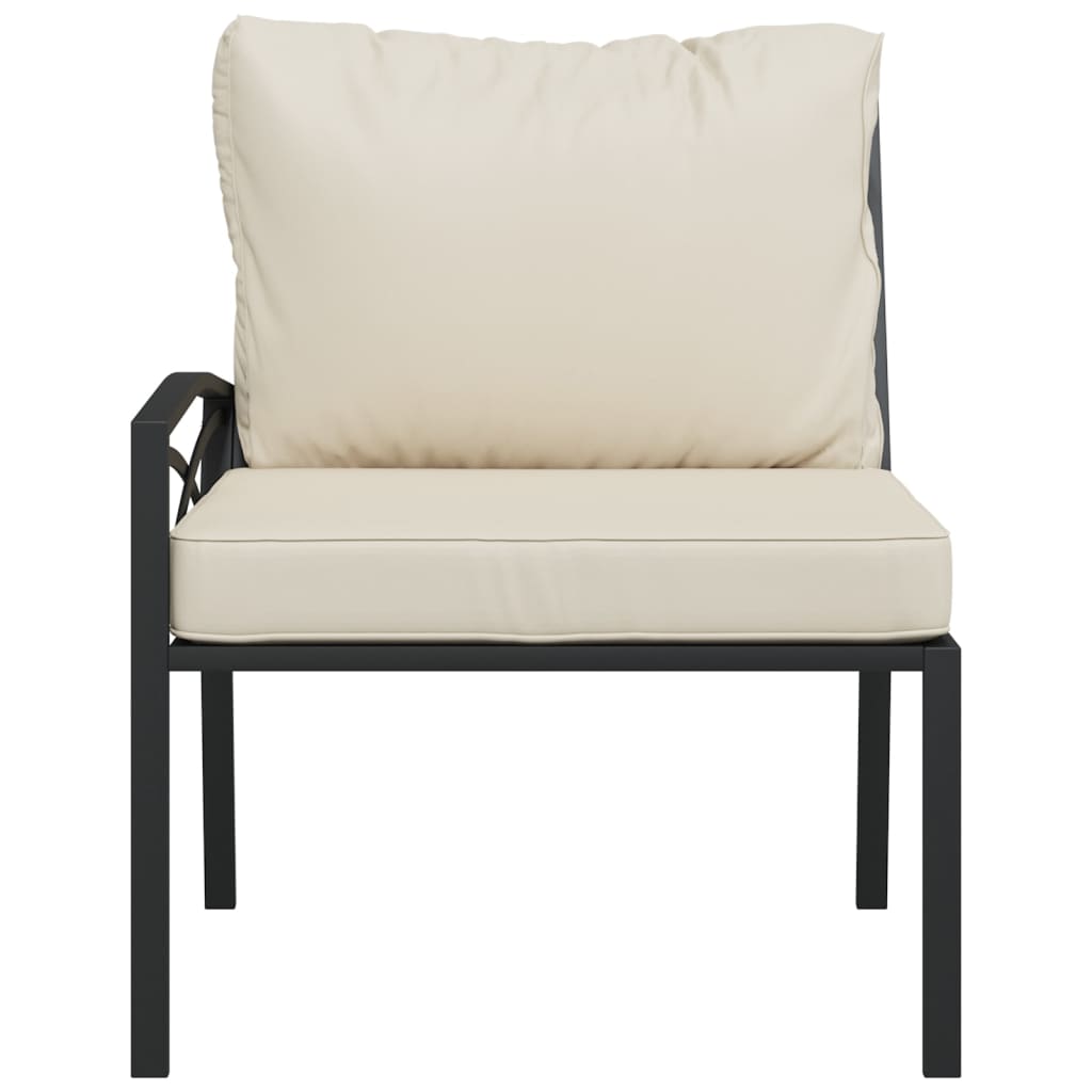 Tuinstoelen met zandkleurige kussens 2 st 62x75x79 cm staal is nu te koop bij PeponiXL, paradijselijk wonen!