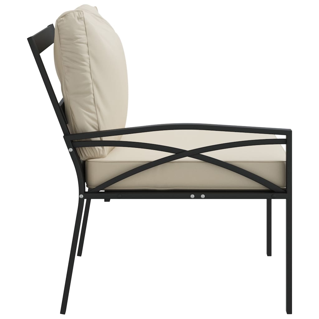 Tuinstoelen met zandkleurige kussens 2 st 62x75x79 cm staal is nu te koop bij PeponiXL, paradijselijk wonen!
