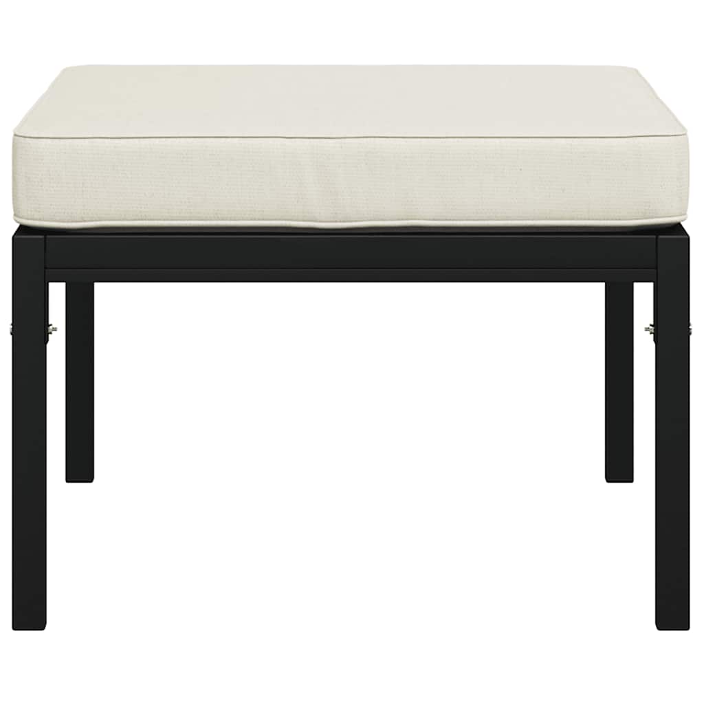 Tuinvoetenbanken met zandkleur kussens 2 st 60x60x35 cm staal is nu te koop bij PeponiXL, paradijselijk wonen!