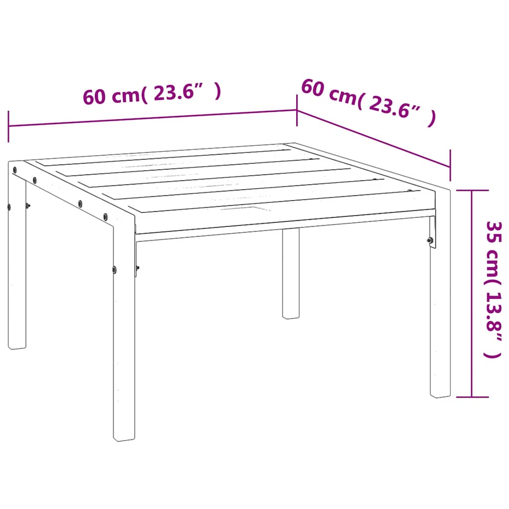Tuintafel 60x60x35 cm staal zwart is nu te koop bij PeponiXL, paradijselijk wonen!