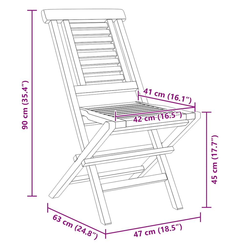 Tuinstoelen inklapbaar 2 st 47x63x90 cm massief teakhout is nu te koop bij PeponiXL, paradijselijk wonen!