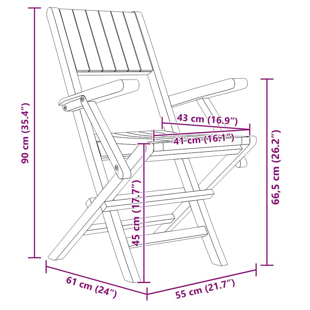 Tuinstoelen inklapbaar 2 st 55x61x90 cm massief teakhout is nu te koop bij PeponiXL, paradijselijk wonen!
