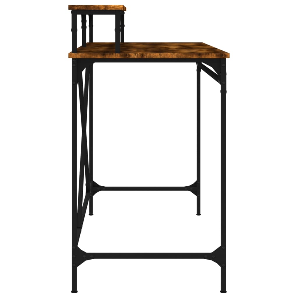 Bureau 100x50x90 cm bewerkt hout en ijzer gerookt eikenkleurig is nu te koop bij PeponiXL, paradijselijk wonen!