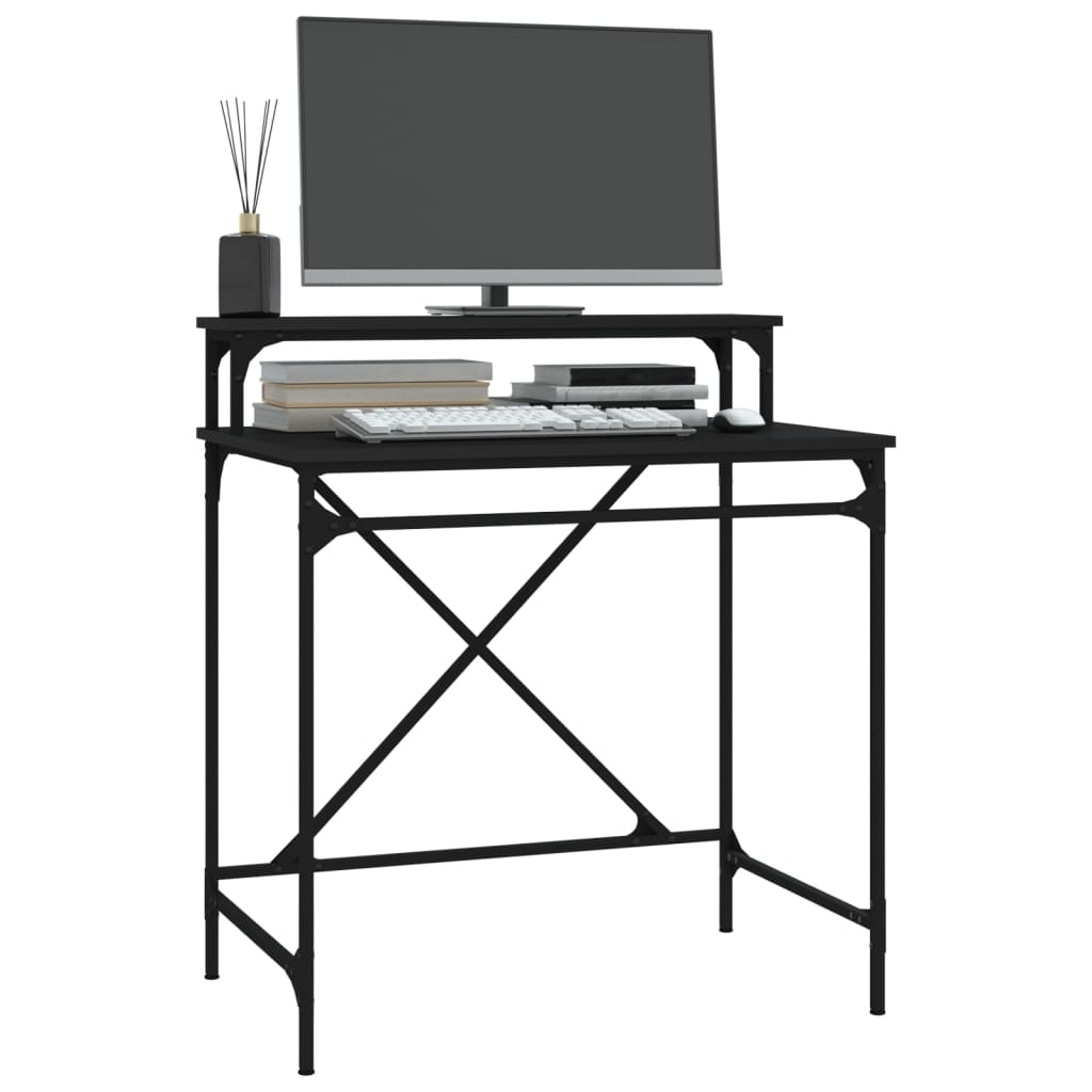 Bureau 80x50x90 cm bewerkt hout en ijzer zwart is nu te koop bij PeponiXL, paradijselijk wonen!