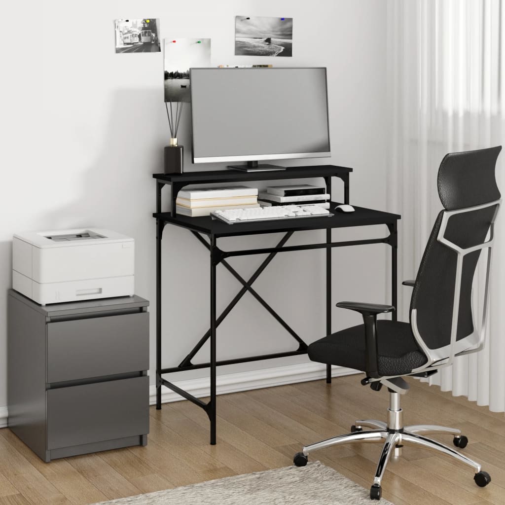 Bureau 80x50x90 cm bewerkt hout en ijzer zwart is nu te koop bij PeponiXL, paradijselijk wonen!