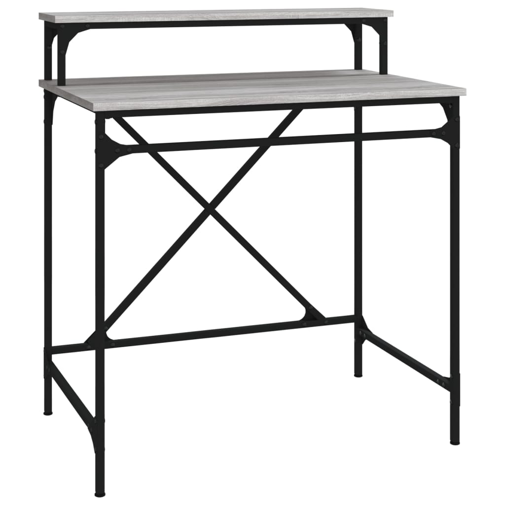 Bureau 80x50x90 cm bewerkt hout en ijzer grijs sonoma eiken is nu te koop bij PeponiXL, paradijselijk wonen!
