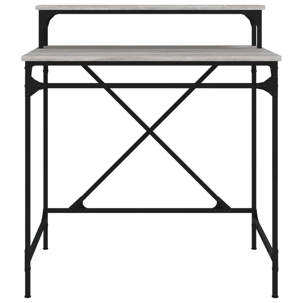 Bureau 80x50x90 cm bewerkt hout en ijzer grijs sonoma eiken is nu te koop bij PeponiXL, paradijselijk wonen!