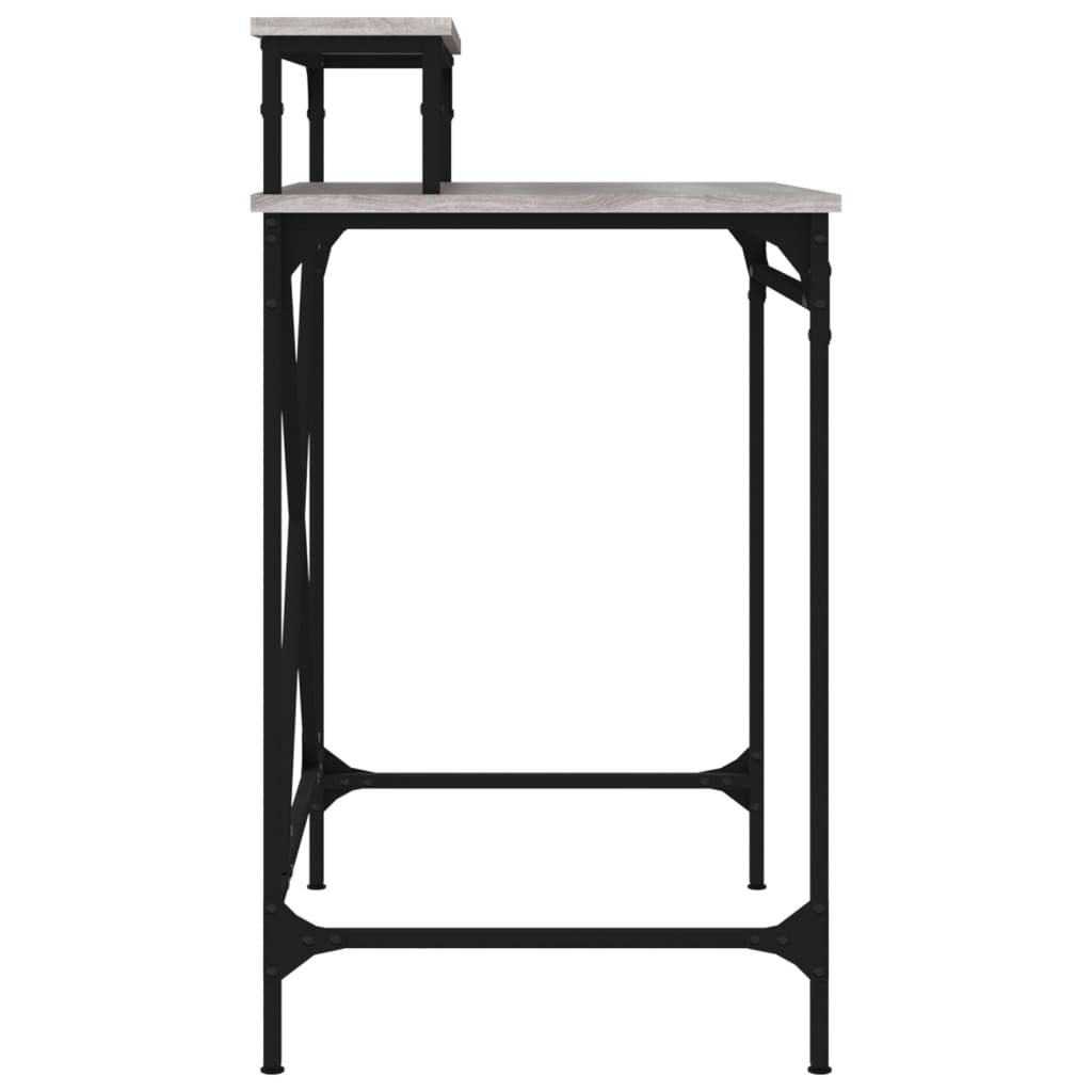 Bureau 80x50x90 cm bewerkt hout en ijzer grijs sonoma eiken is nu te koop bij PeponiXL, paradijselijk wonen!